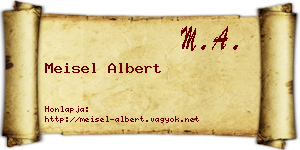 Meisel Albert névjegykártya